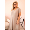 Dámské šaty Plus Size 21682 (Velikost UNI, Barva Smetanová)