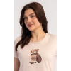 Dámské pyžamo šortky Méďa Coffee (Barva Smetanová, Velikost S)