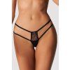 Tanga Obsessive Arrowel panties (Velikost S/M, Barva Černá)