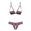 Komplet Obsessive Tulia cupless set (Velikost S/M, Barva Černá)