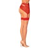 227334 1 puncochy na podvazkovy pas obsessive s814 stockings velikost l xl barva cervena