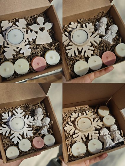 VÝPREDAJ - Darčeková krabička SVIETNIK A ANJELIKOVIA