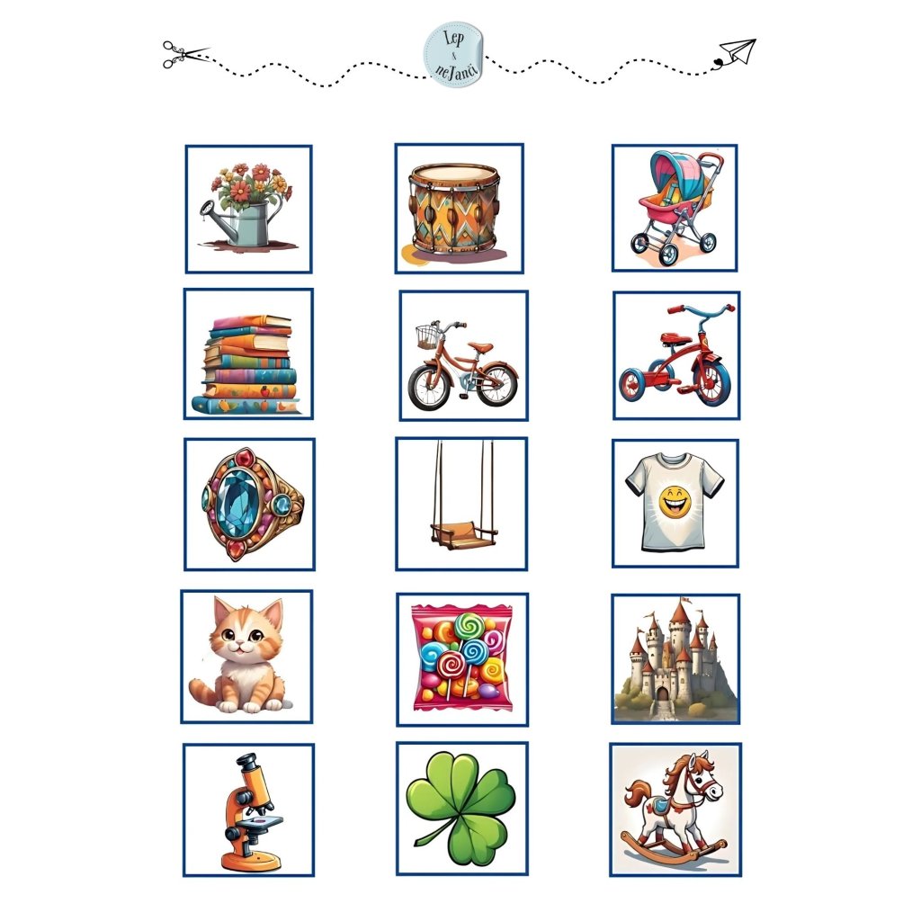 SAMOLEPKY ZNAČKY DO MŠ OBLÍBENÉ PŘEDMĚTY 2