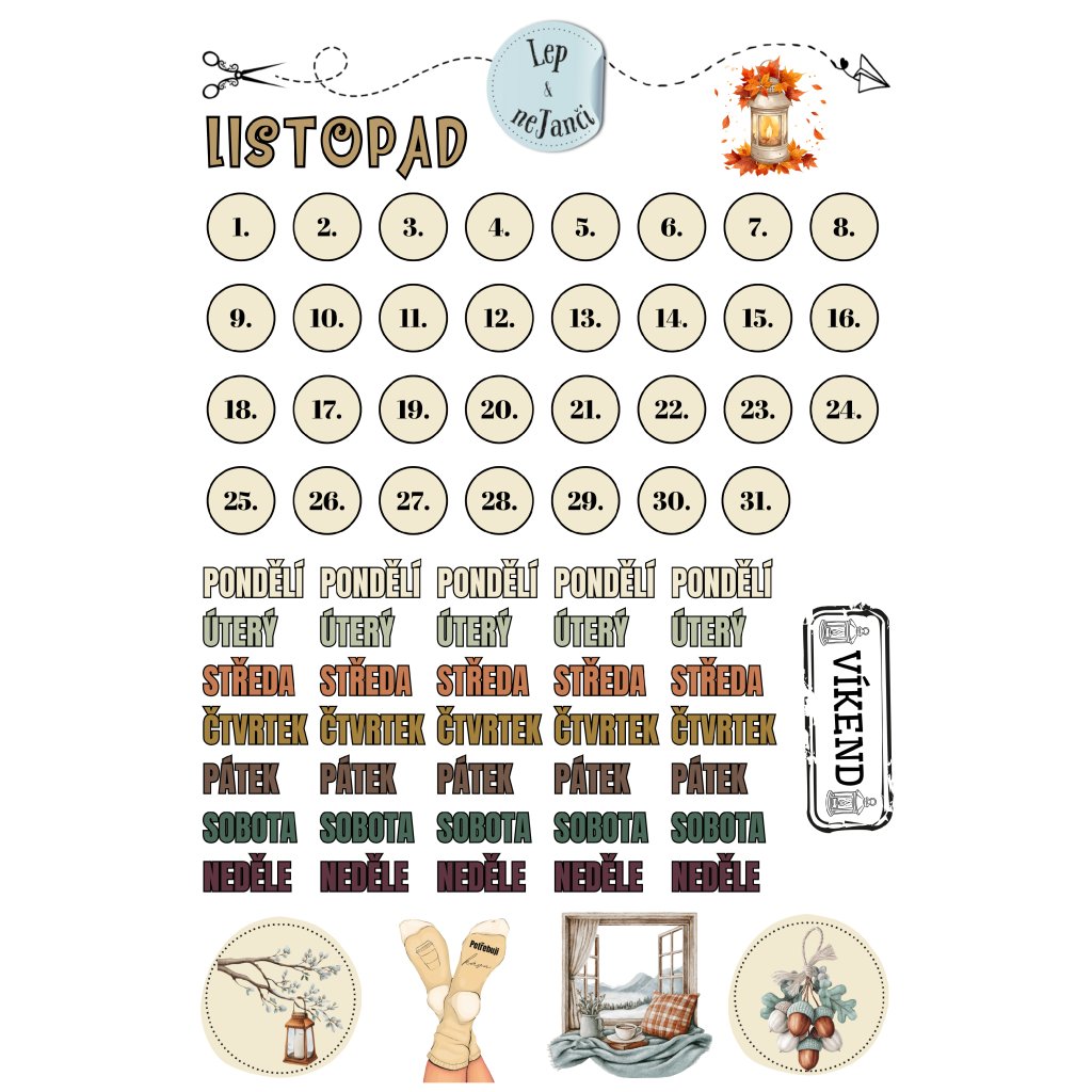 SAMOLEPKY LISTOPAD V BARVÁCH 1