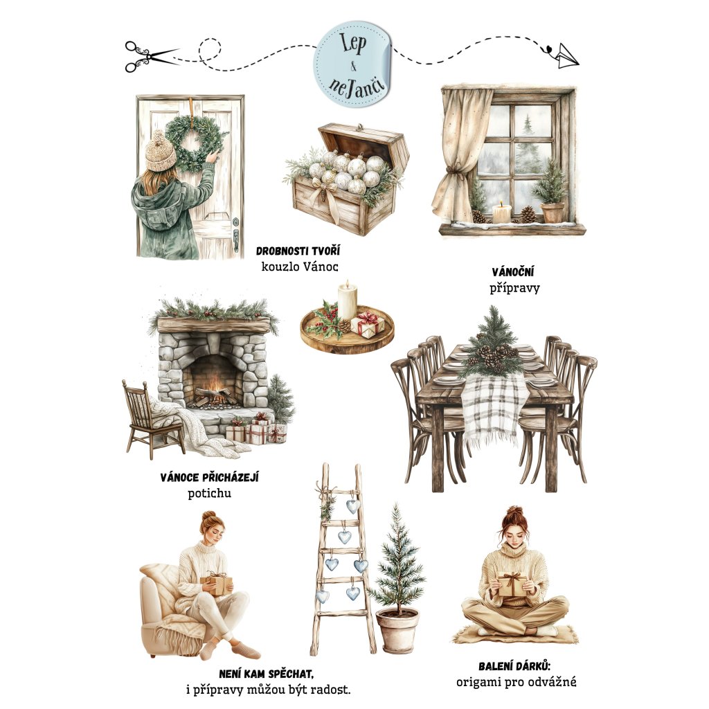 SAMOLEPKY VÁNOCE BOHO 3