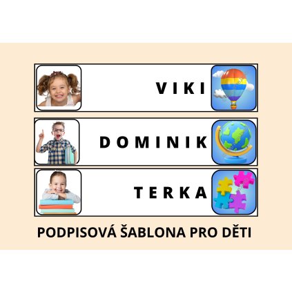 PODPISOVÁ ŠABLONA PRO DĚTI