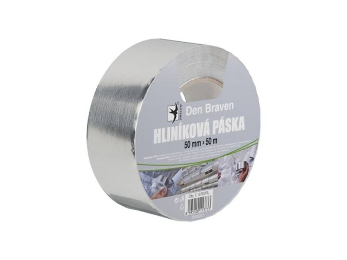 Den Braven Hliníková páska - 50 m x 75 mm, stříbrná _B753RL