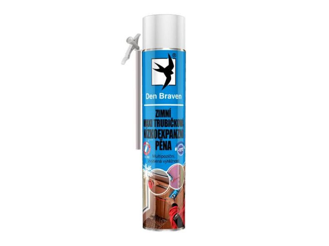 Den Braven Maxi nízkoexpanzní pěna, do -15C - 825 ml žlutá, trubičková (zimní) _40323RZM