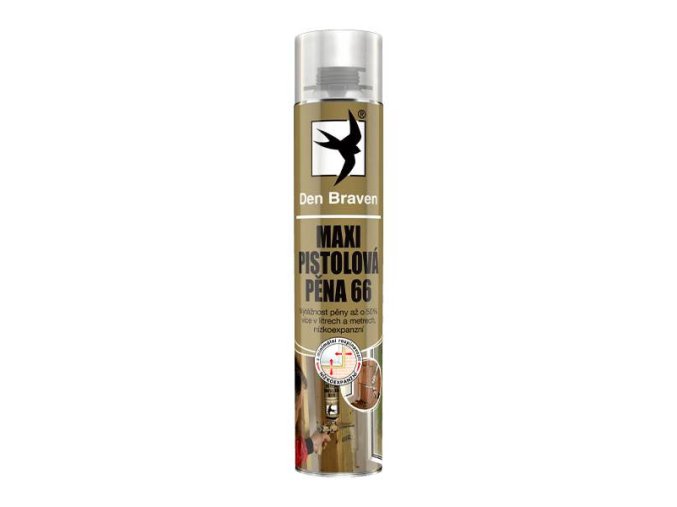 Den Braven Maxi pistolová pěna 66 - 825 ml žlutá, pistolová _40222RL