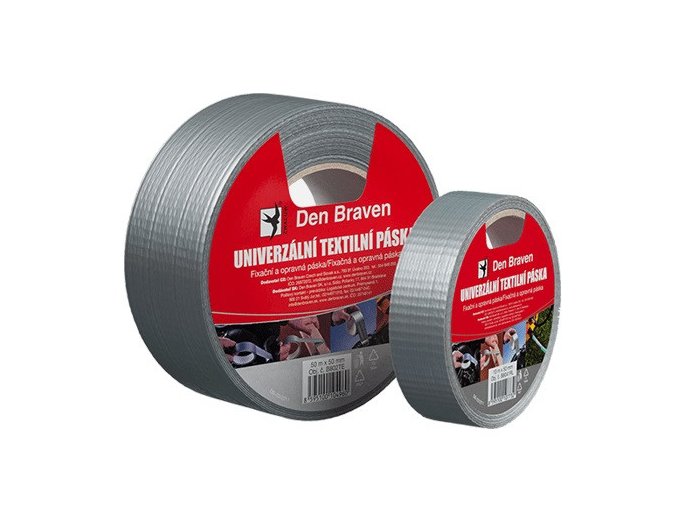 Den Braven Univerzální textilní páska - 10 m x 25 mm stříbrná