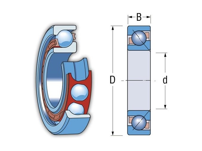 ZVL 7206 B guličkové ložisko s kosouhlým stykom