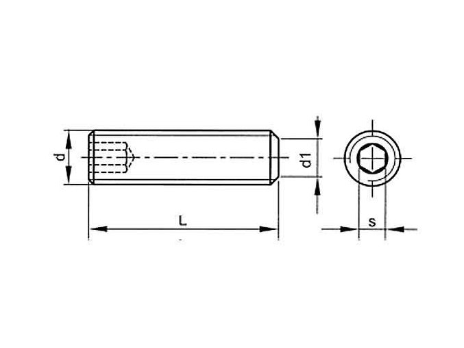 Skrutka nastavovacia plochá - inbus DIN 913 M5x4 pozink