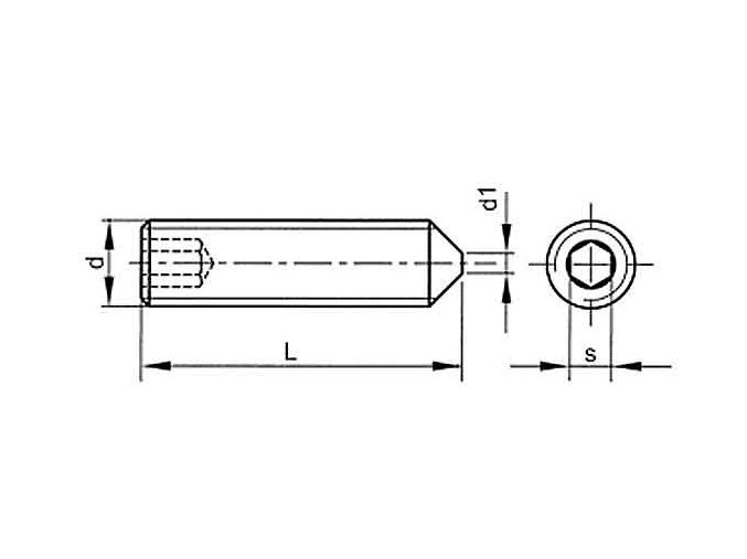 Skrutka stavacia s hrotom-inbus DIN 914 M10x10