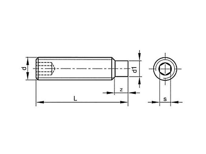 Skrutka stavacia s čapíkom-inbus DIN 915 M14x35