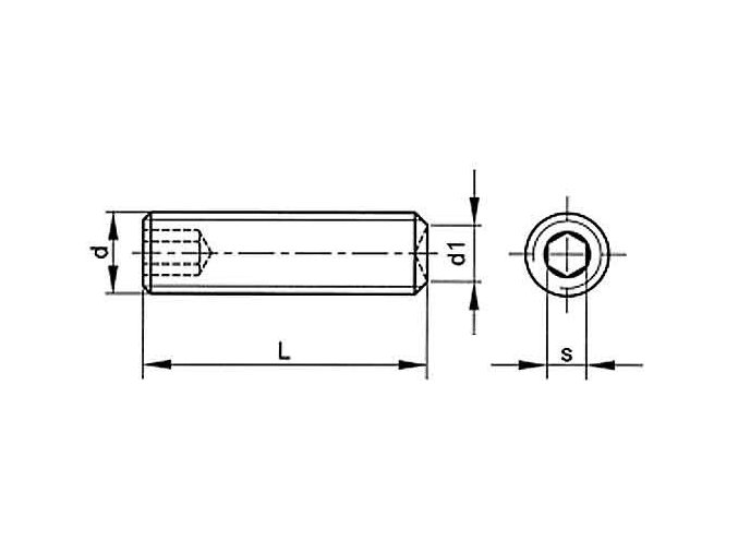 Skrutka stavacia s jamkou-inbus DIN 916 M12x45