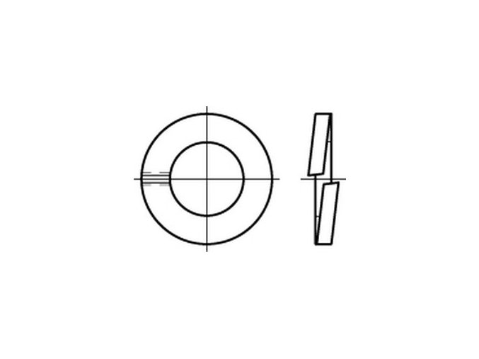 Podložka pružná DIN 127B M14 / 14,2 žiarový zinok