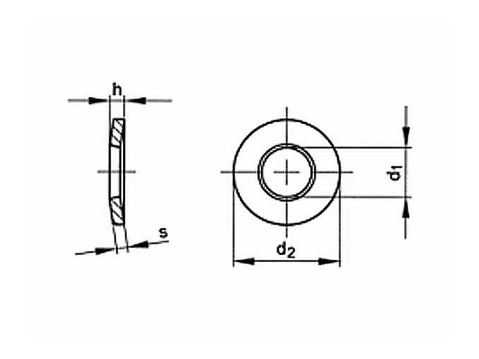 Podložka pružná kónická DIN 6796 M6 / 6,4 pozink