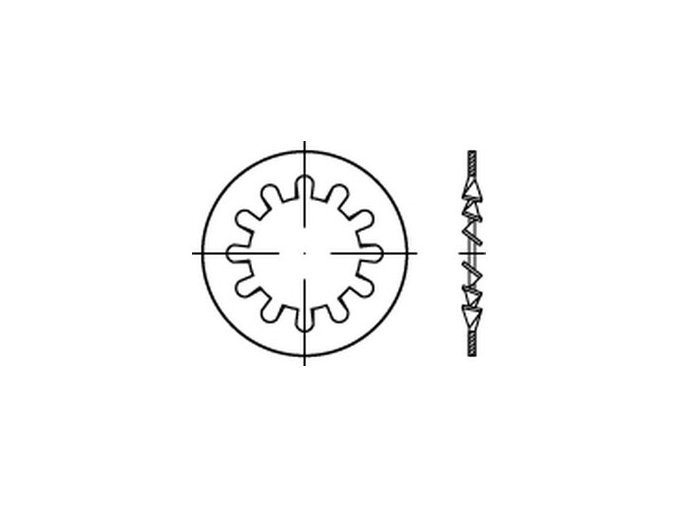 Podložka s vnútorným ozubením DIN 6797I M8 / 8,4 pozink