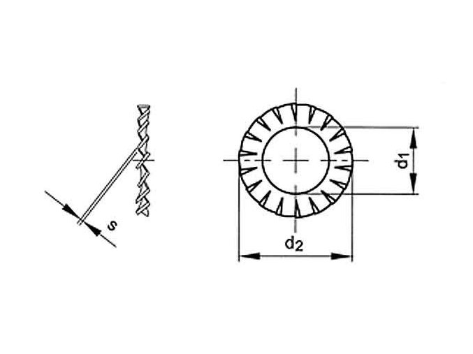 Podložka vejárová vonkajšia DIN 6798A M3 / 3,2