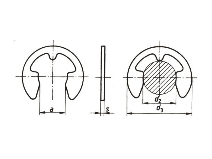 Poistný krúžok strmeňový DIN 6799 - 4 nerez A1