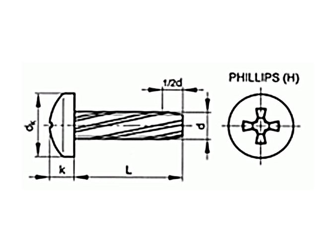 Skrutka závitorezná phillips DIN 7516A M3x6 pozink