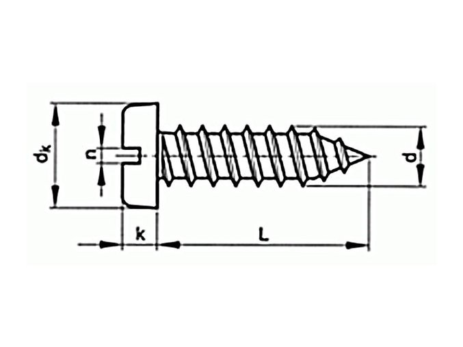 Skrutka samorezná s drážkou DIN 7971C 3,5x13 pozink