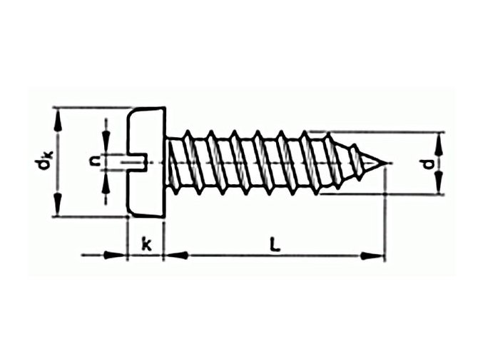Skrutka samorezná s drážkou DIN 7971C 4,8x32 pozink