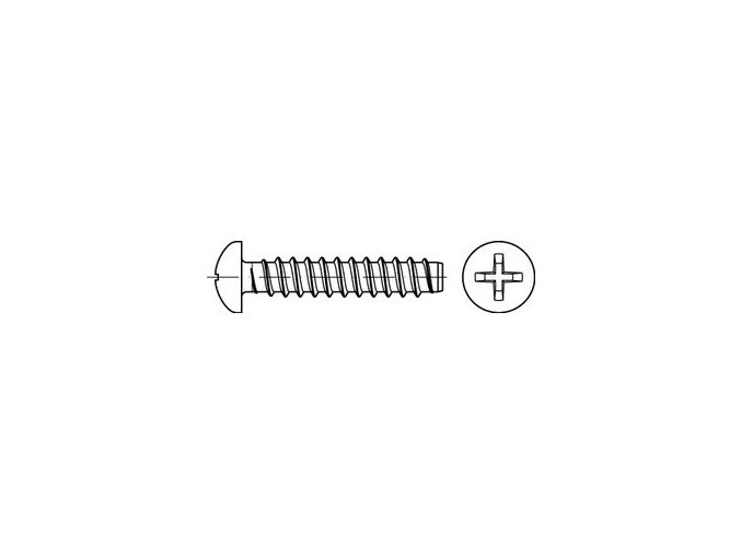 Skrutka samorezná tupá phillips DIN 7981F 4,2x6,5 pozink