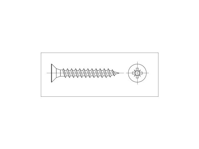 Vrut zápustná pozidriv 3,5x45 zinok biely