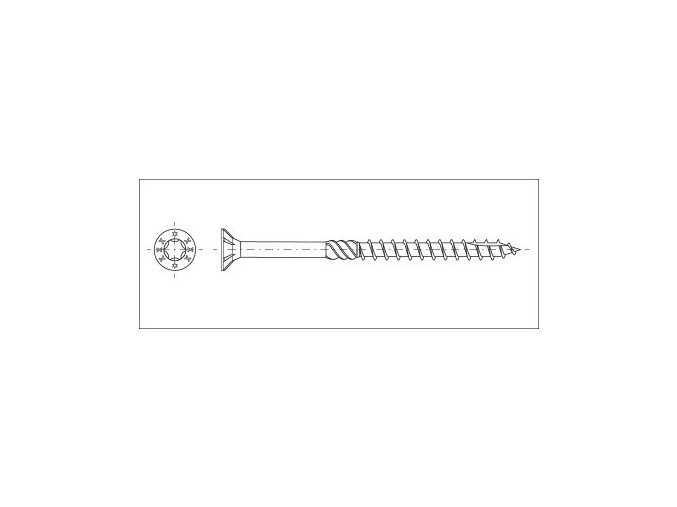 Vrut konštrukčná zápustná TORX40 8,0x320 zinok žltý