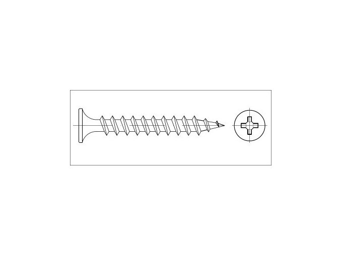 Vrut sadrokartón zápustný dvojchodý 3,5x45 fosfát