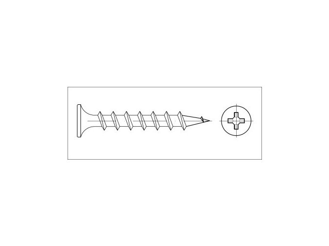 Vrut sadrokartón zápustná COARSE 3,9x45 fosfát