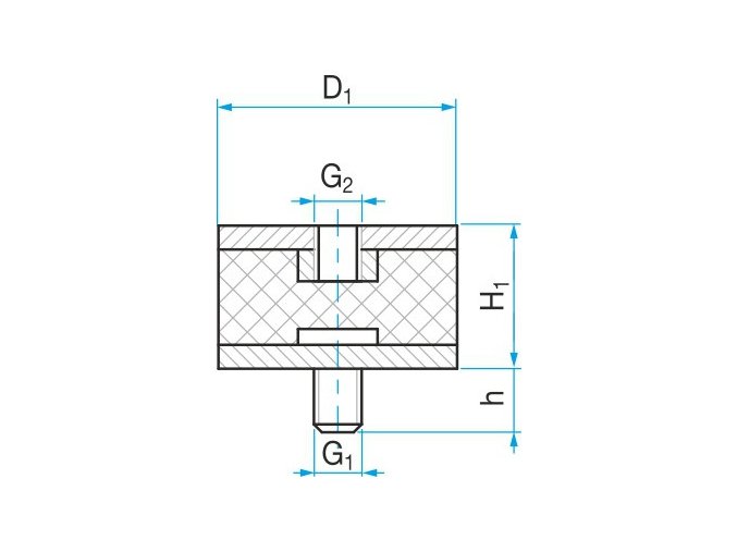 Silentblok typ 2 - 10x10 M4x6