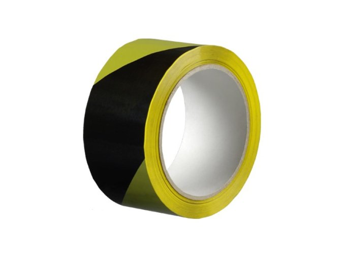 Den Braven Lepicí páska výstražná - 66 m x 50 mm černo-žlutá, levá _B715RL