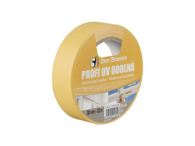 Den Braven Profi UV odolná maskovací páska - 33 m x 50 mm žlutá