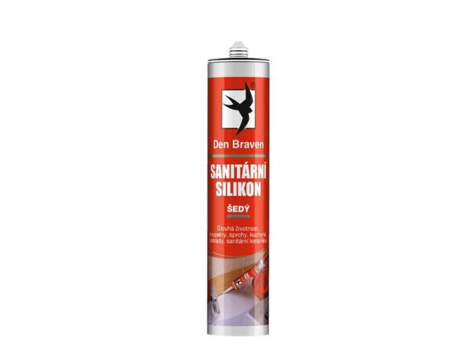 Den Braven Sanitární silikon - 280 ml šedá, kartuše _30213RL