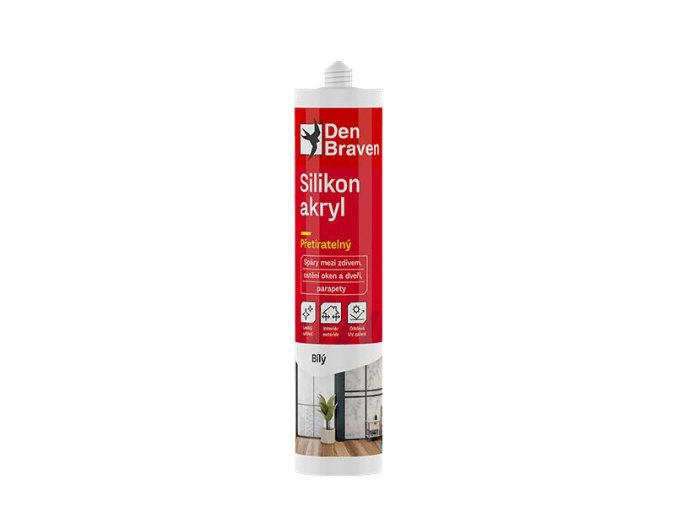 Den Braven Silikon akrylový tmel - 280 ml bílá, kartuše _20202RL