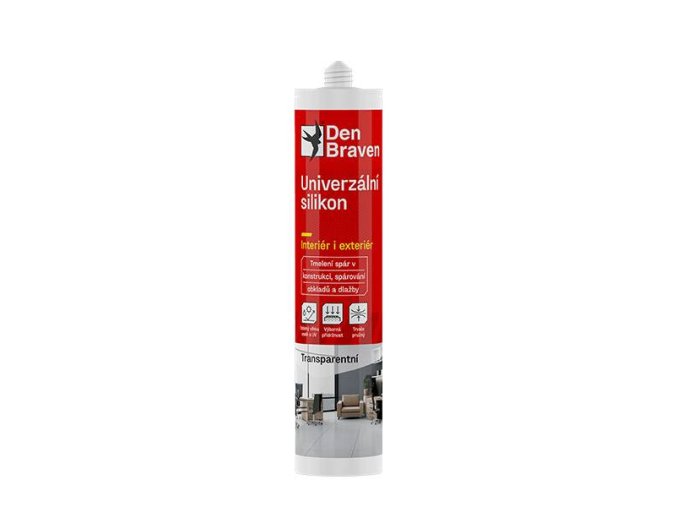 Den Braven Univerzální silikon - 280 ml transparentní, kartuše
