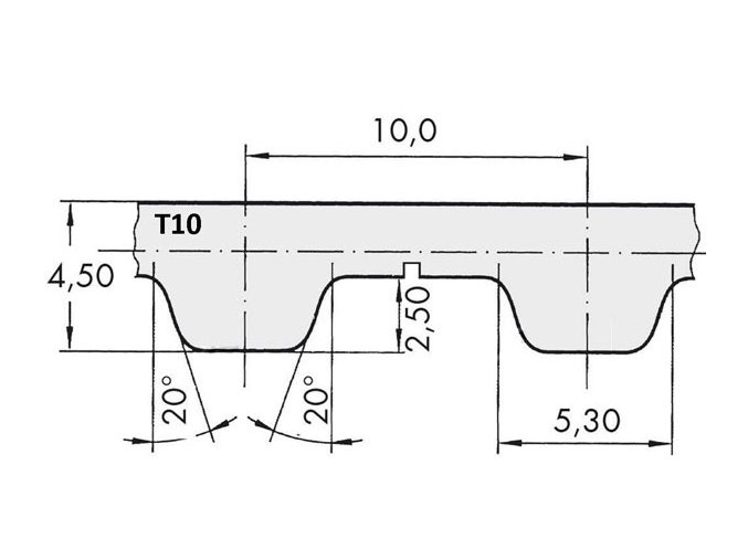 Remeň ozubený T10 260 25 optibelt Alpha Power