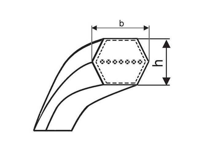 Klinový remeň obojstranný HBB 3500 Lw BB 135" optibelt DK