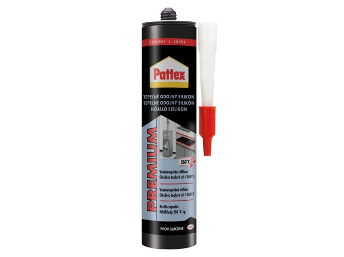 Pattex Tepelně odolný silikon - 280 ml červený