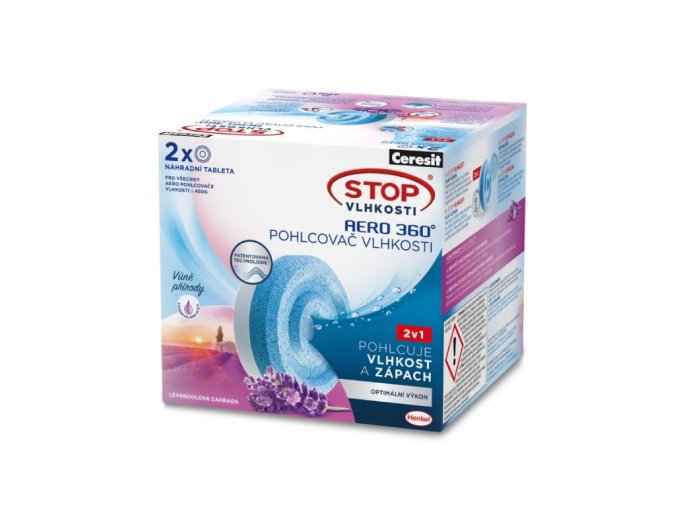 Ceresit Stop Vlhkosti AERO 360° náhradní tablety 3v1 levandule 2x450g