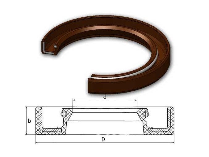 Gufero 25x52x8 FPM-VIA Dichtomatik