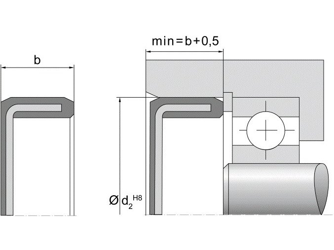 Tesniace viečko VER01 NBR 30x6 Dichtomatik