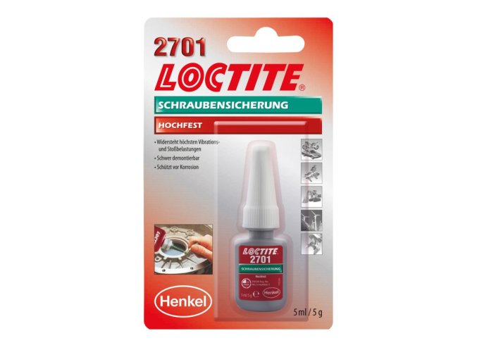 Loctite 2701 - 5 ml zaisťovač závitov, veľká pevnosť