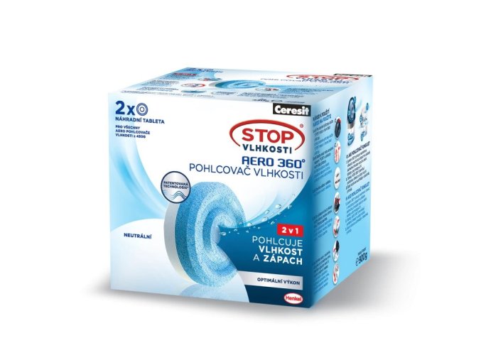 Ceresit Stop Vlhkosti AERO 360 ° náhradné tablety 2v1 - 2x450g
