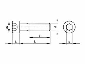 Skrutka valcová hlava - inbus DIN 912 M10x120-10.9