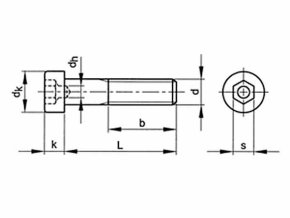 Skrutka inbus so strediacou dierou DIN 6912 M4x8-8.8