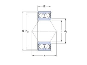 SKF 3204 A-2RS1/MT33 guličkové ložisko s kosouhlým stykom