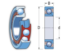 ZVL 7206 B guličkové ložisko s kosouhlým stykom